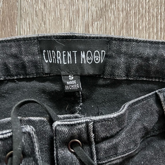 Dolls kill/Current Mood Washed Ombre
Lace Up Denim Flares - Picture 4 of 6